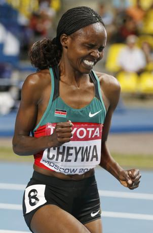 Dominio kenyano nei 3000 siepi donne: vince Milcah Chemos Cheywa in 9?11?65 davanti alla connazionale Chepkurui, terza la etiope Assefa. Reuters